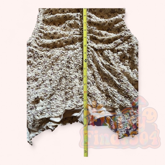 NWOT Dolls Kill Beige Floral Halter Ruched Mini Dress Sz S - Picture 6 of 8